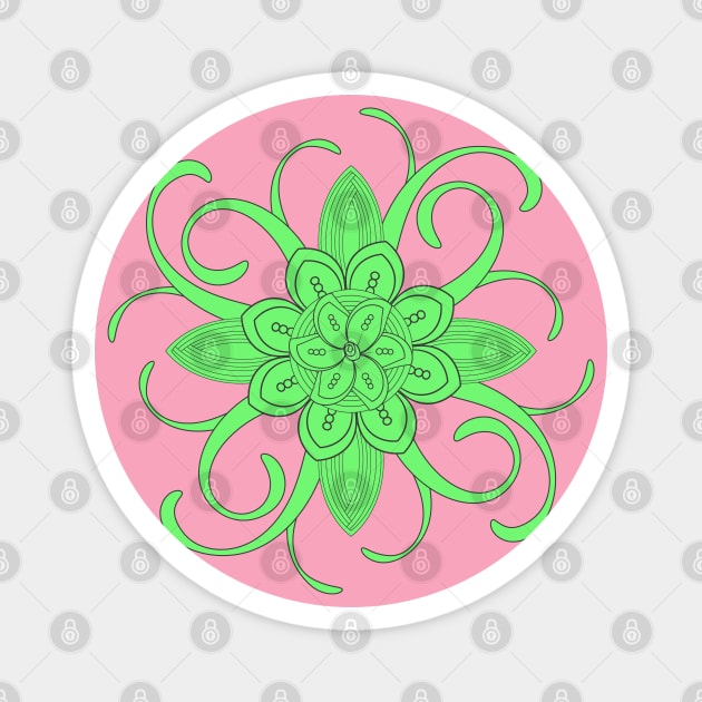 Abstract Doodle Flower Magnet by DeDoodle